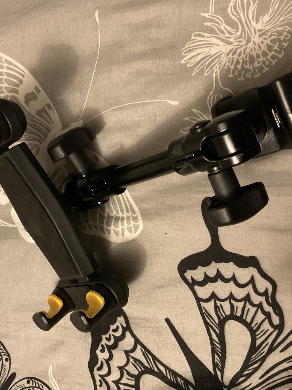 Adjustable Black Phone/Tablet Mount with Yellow Accents Hercules